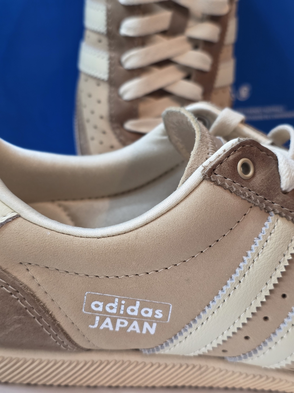 adidas Japan Women's Beige Tan and Metallic Silver Leather Sneakers - Picture 2 of 10